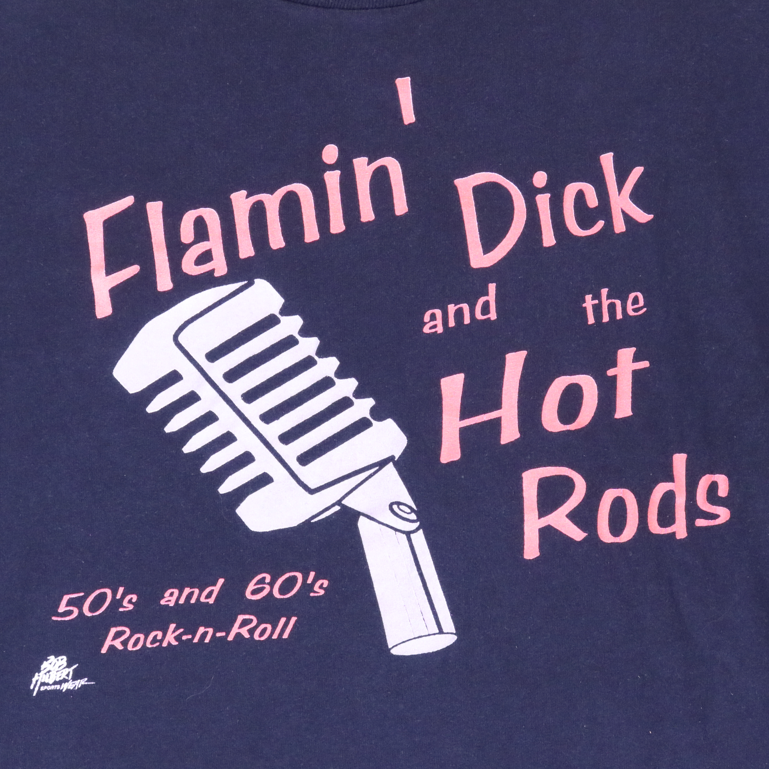 Vintage Flamin' Dick and the Hot Rods Band T-Shirt Navy Blue Size L — front