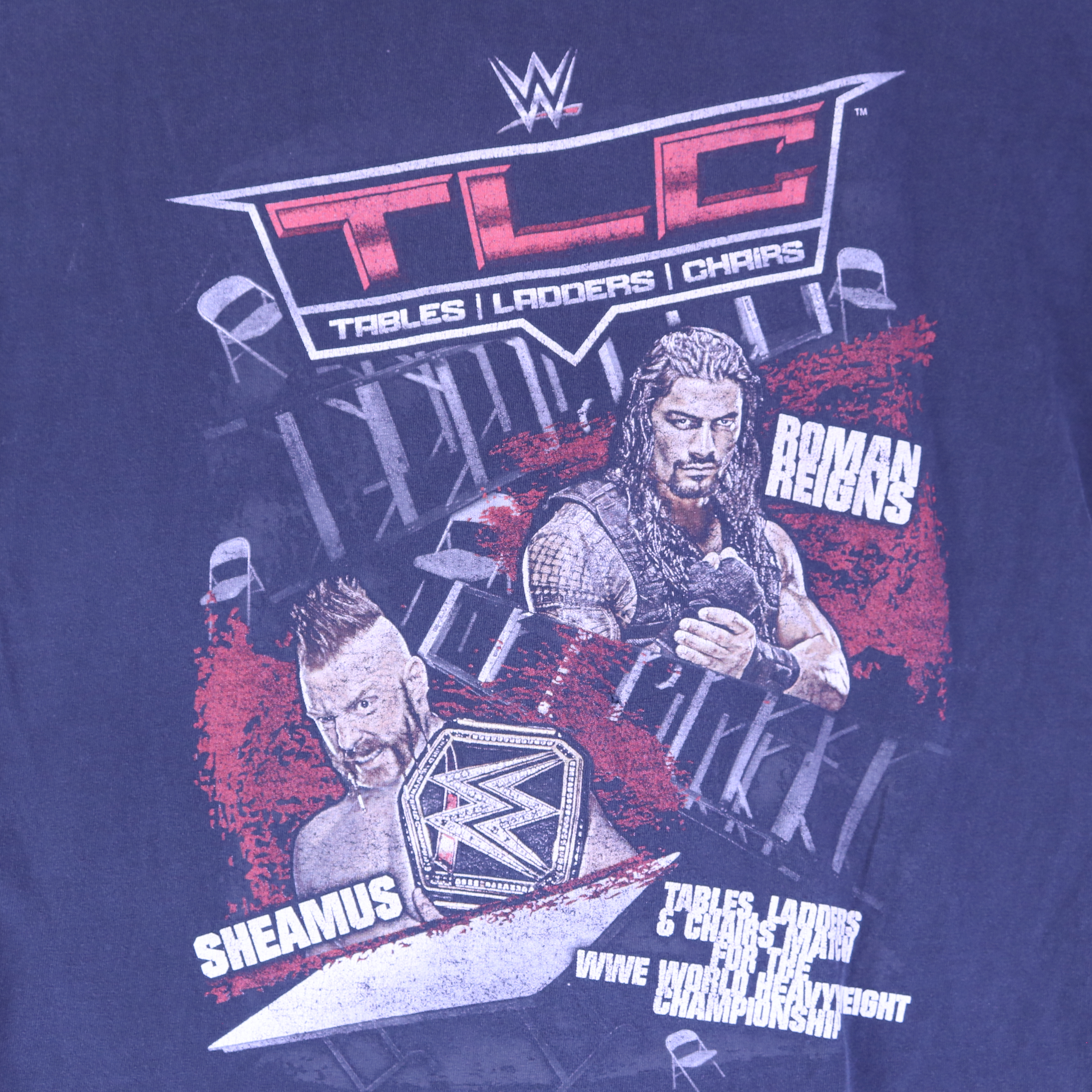 WWE TLC Tables Ladders Chairs 2015 Boston Event T-Shirt Size L — front
