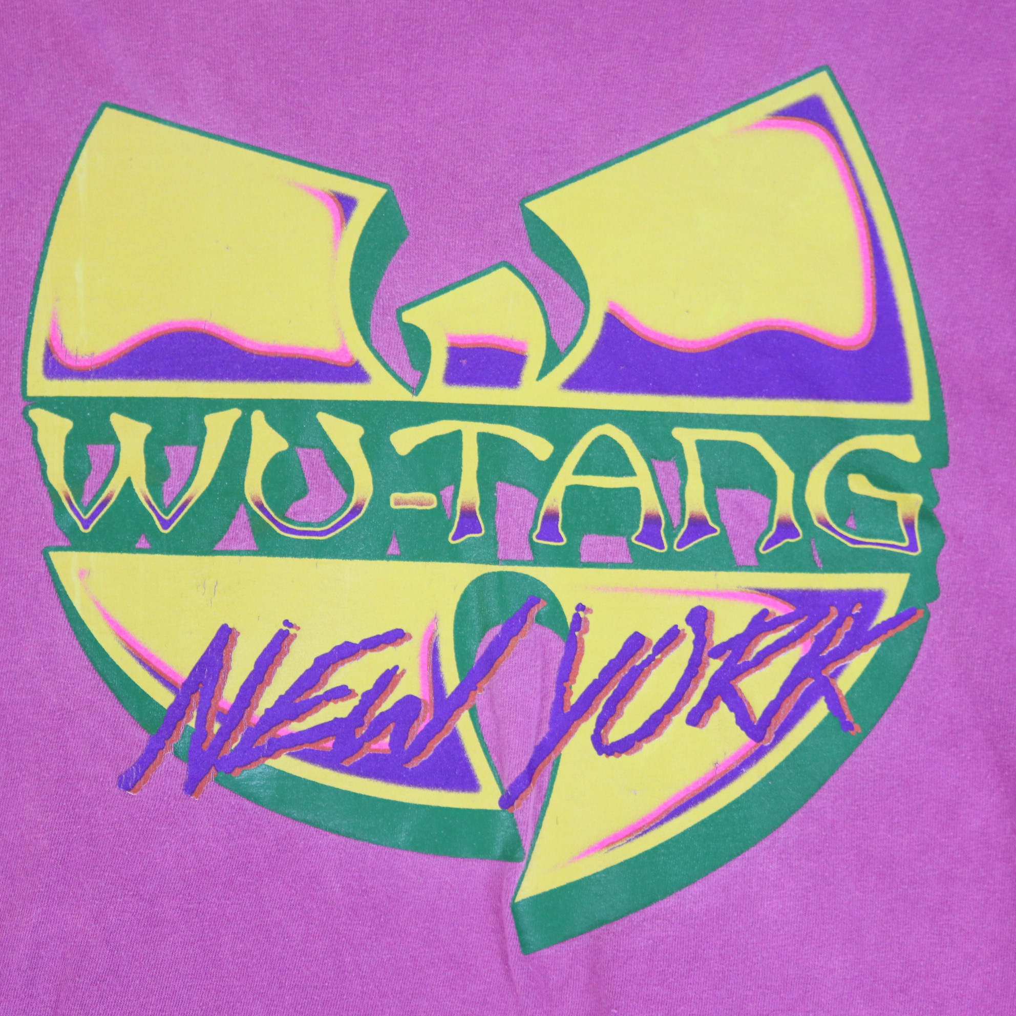 Wu-Tang Clan New York Graphic T-Shirt Pink/Purple Wash Size M — front