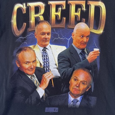 Creed Bratton The Office Band Parody Graphic T-Shirt Men's Size Large Black — front
