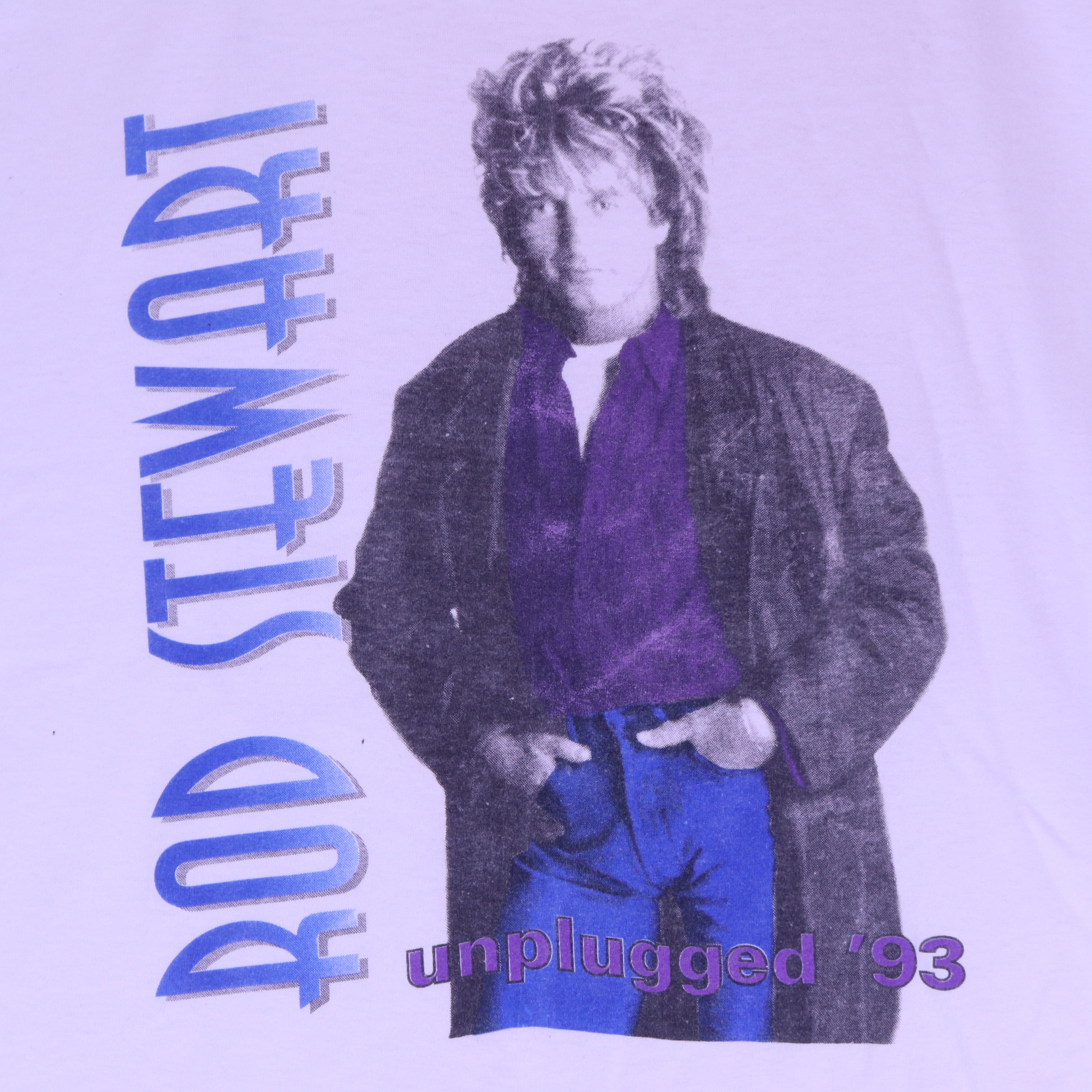 Vintage 1993 Rod Stewart Unplugged Tour T-Shirt White XL — front