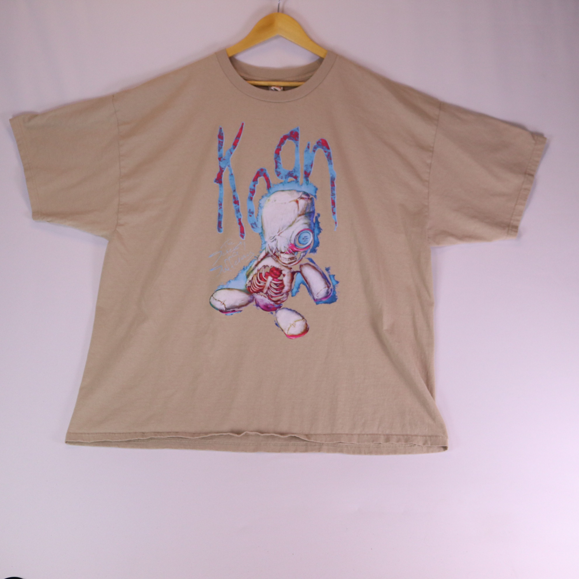 Korn Band T-Shirt Rag Doll Skeleton Graphic Tan 3XL Nu Metal — front