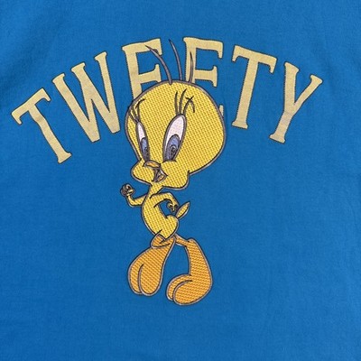 Vintage 1997 Looney Tunes Tweety Bird T-Shirt Blue 4X Oversized — front