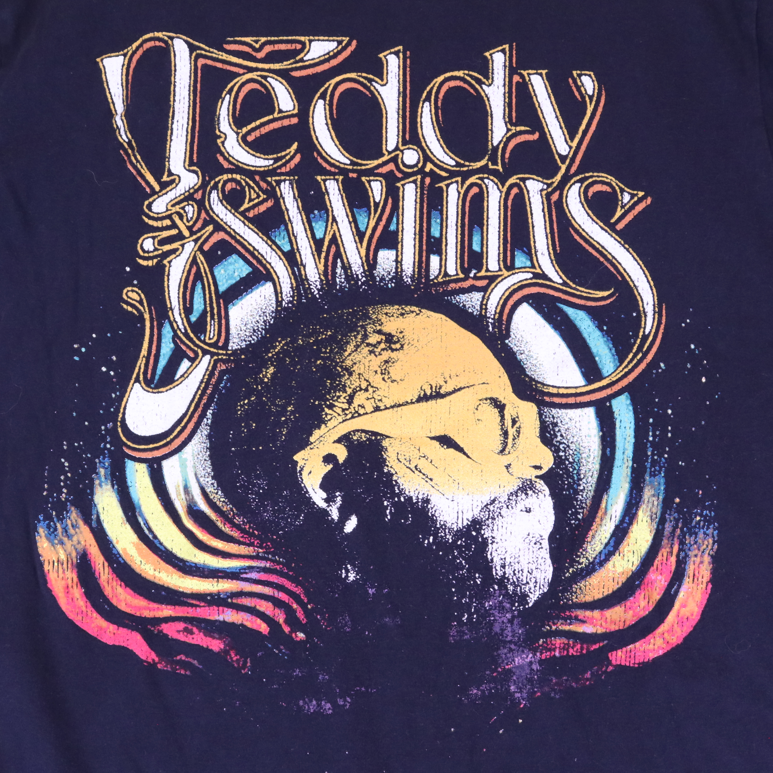 Teddy Swims Tour T-Shirt Navy Blue Graphic Tee with Tour Cities Size M — front