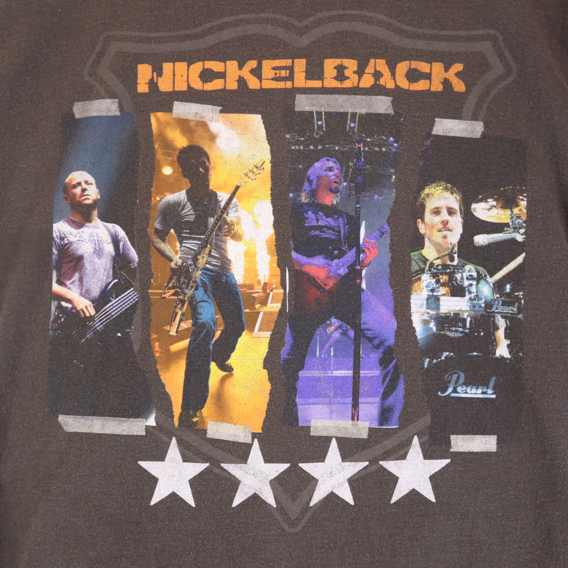 Vintage Nickelback Concert Tour T-Shirt Band Tee Brown Size M — front