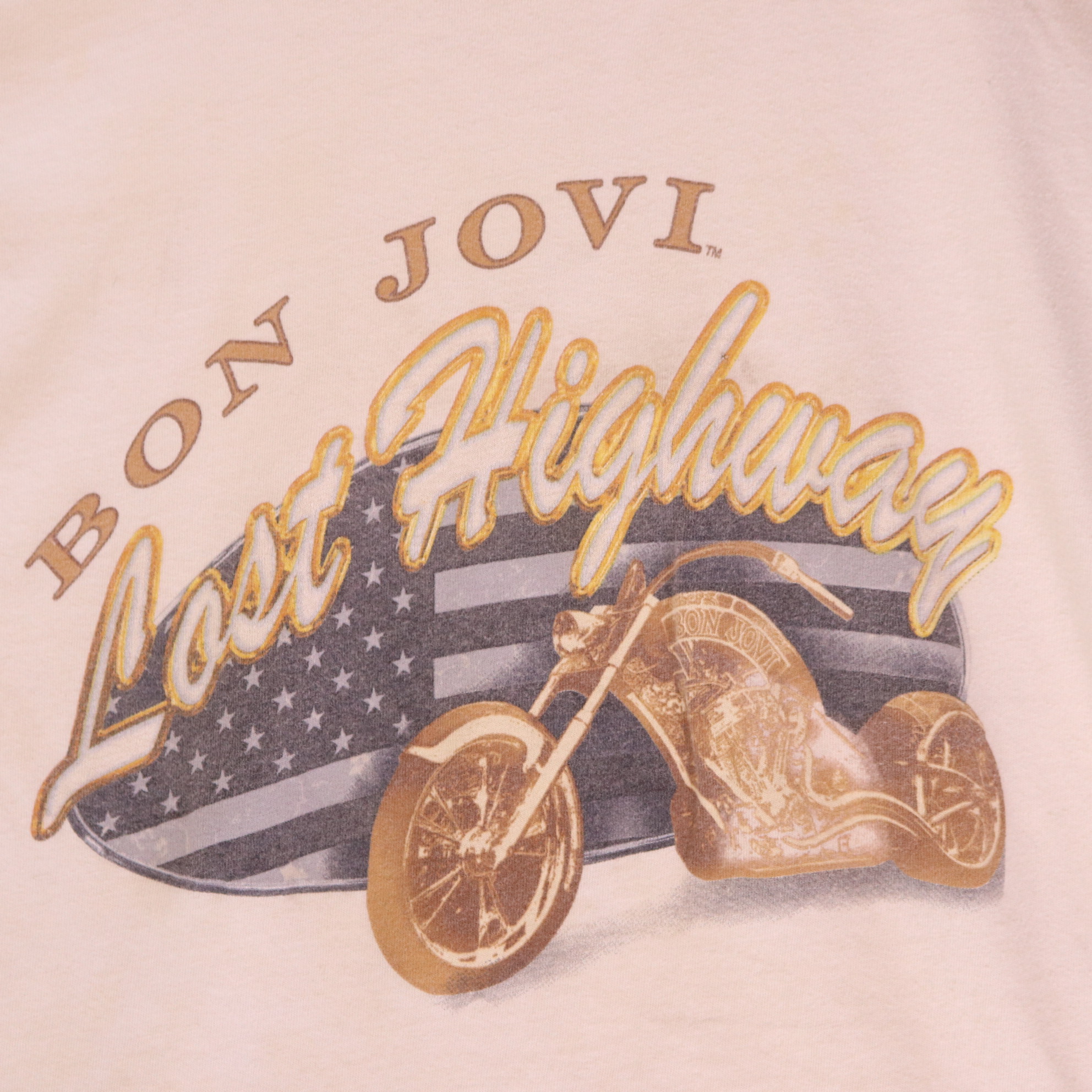 Bon Jovi Lost Highway World Tour 2007-2008 T-Shirt Size S Organic Cotton — front